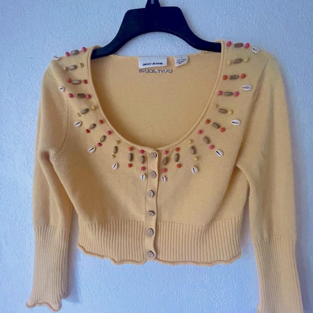DKNY Jeans Like New Embroidered Crop Top